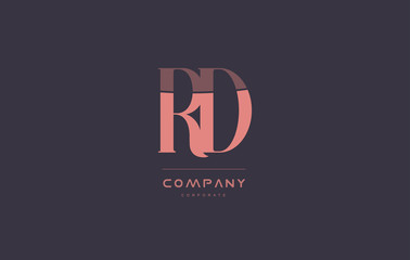 Fototapeta na wymiar rd r d pink vintage retro letter company logo icon design