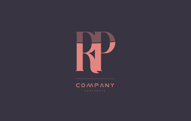 rp r p pink vintage retro letter company logo icon design