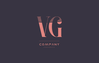 Fototapeta na wymiar vg v g pink vintage retro letter company logo icon design
