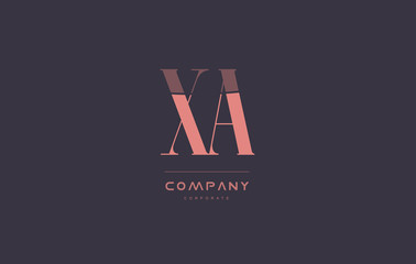 xa x a pink vintage retro letter company logo icon design