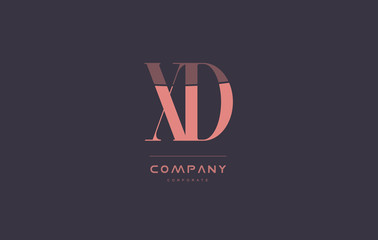 xd x d pink vintage retro letter company logo icon design