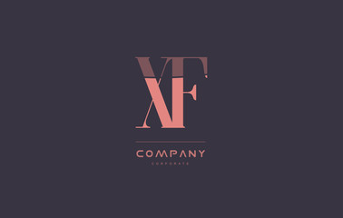 Fototapeta na wymiar xf x f pink vintage retro letter company logo icon design