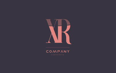 xr x r pink vintage retro letter company logo icon design