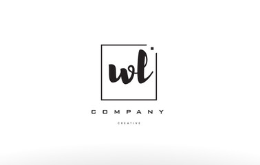 wl w l hand writing letter company logo icon design