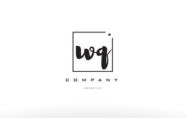 wq w q hand writing letter company logo icon design
