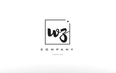 wz w z hand writing letter company logo icon design