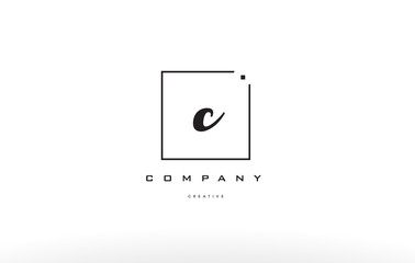 c hand writing letter company logo icon design