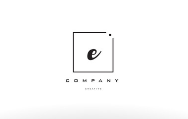 e hand writing letter company logo icon design