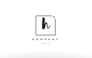 h hand writing letter company logo icon design