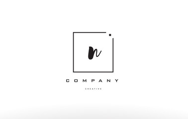 n hand writing letter company logo icon design