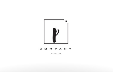 p hand writing letter company logo icon design
