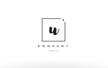 u hand writing letter company logo icon design
