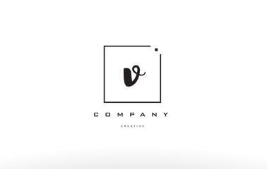 v hand writing letter company logo icon design