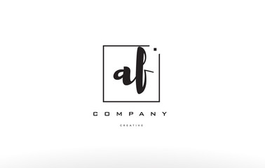 af a f hand writing letter company logo icon design