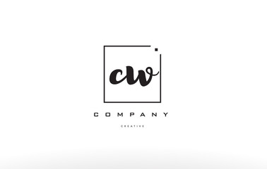 cw c w hand writing letter company logo icon design