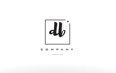 db d b hand writing letter company logo icon design