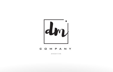 dm d m hand writing letter company logo icon design