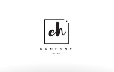 eh e h hand writing letter company logo icon design
