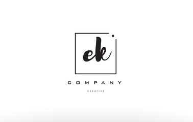 ek e k hand writing letter company logo icon design
