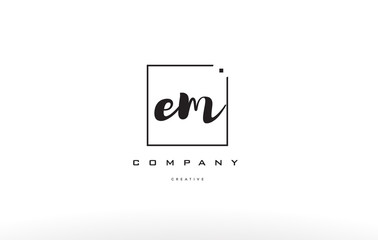 em e m hand writing letter company logo icon design
