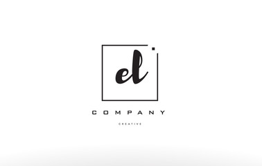 el e l hand writing letter company logo icon design