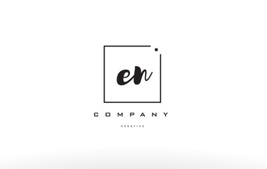 en e n hand writing letter company logo icon design