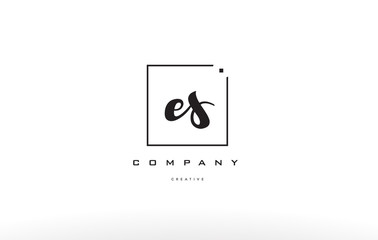 es e s hand writing letter company logo icon design