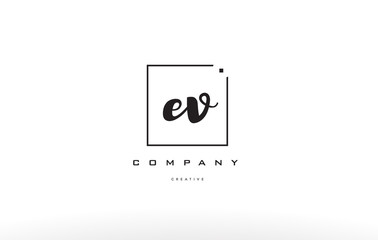 ev e v hand writing letter company logo icon design