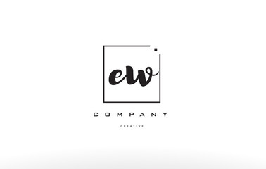ew e w hand writing letter company logo icon design