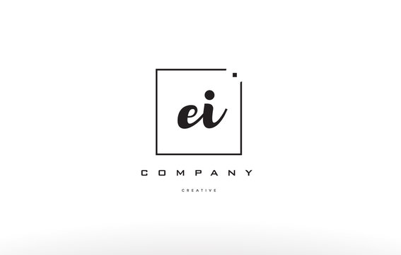 ei e i hand writing letter company logo icon design