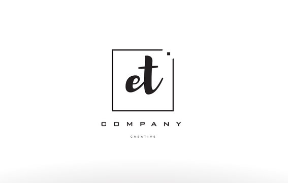 et e t hand writing letter company logo icon design