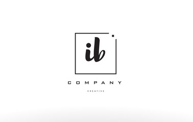 ib i b hand writing letter company logo icon design