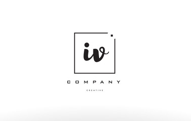 iv i v hand writing letter company logo icon design