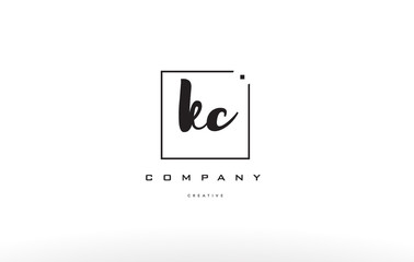 kc k c hand writing letter company logo icon design