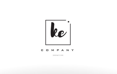 ke k e hand writing letter company logo icon design