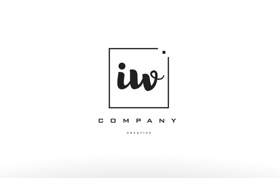 iw i w hand writing letter company logo icon design