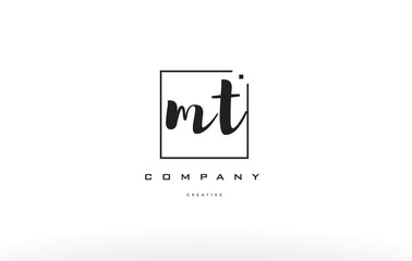 mt m t hand writing letter company logo icon design - obrazy, fototapety, plakaty