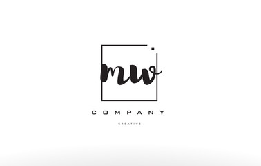 mw m w hand writing letter company logo icon design