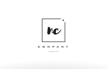 nc n c hand writing letter company logo icon design