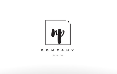 np n p hand writing letter company logo icon design - obrazy, fototapety, plakaty