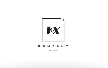 nx n x hand writing letter company logo icon design