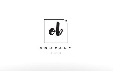 ob o b hand writing letter company logo icon design