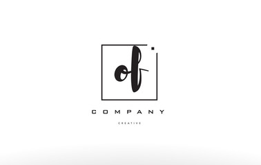 of o f hand writing letter company logo icon design