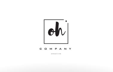 oh o h hand writing letter company logo icon design