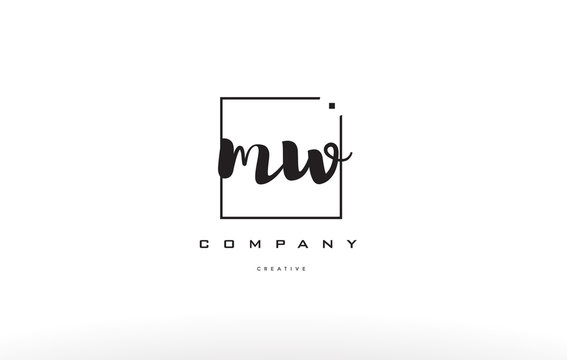 mw m w hand writing letter company logo icon design