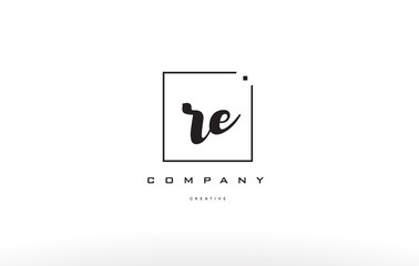 re r e hand writing letter company logo icon design