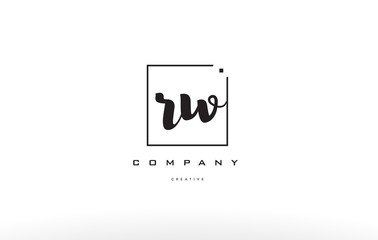 rw r w hand writing letter company logo icon design