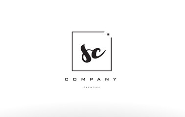 sc s c hand writing letter company logo icon design
