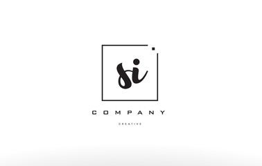 si s i hand writing letter company logo icon design - obrazy, fototapety, plakaty
