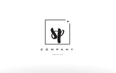 sp s p hand writing letter company logo icon design